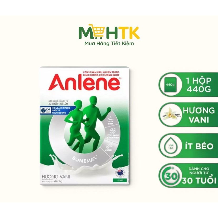 Sữa bột Anlene ít béo hương Vani 440g (Công thức 3X)