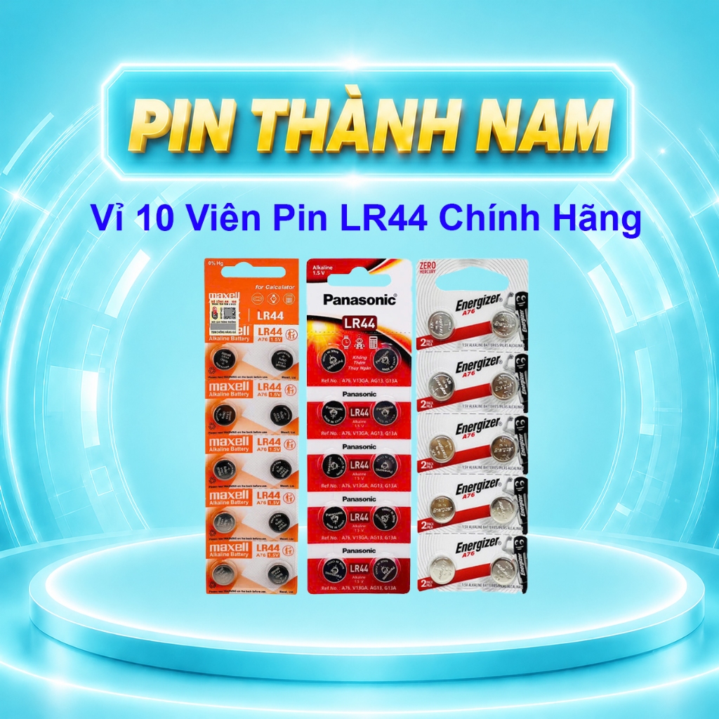 Vỉ 10 Viên Pin LR44 Panasonic / Energizer / Maxell Chính Hãng Thay Máy Tính Casio