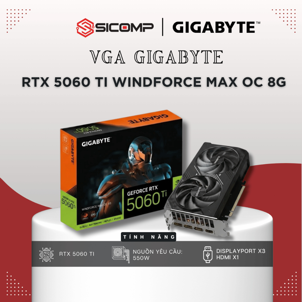[FULL VAT] Gigabyte GeForce RTX 5060 Ti WINDFORCE MAX OC 8G, BH 3Y