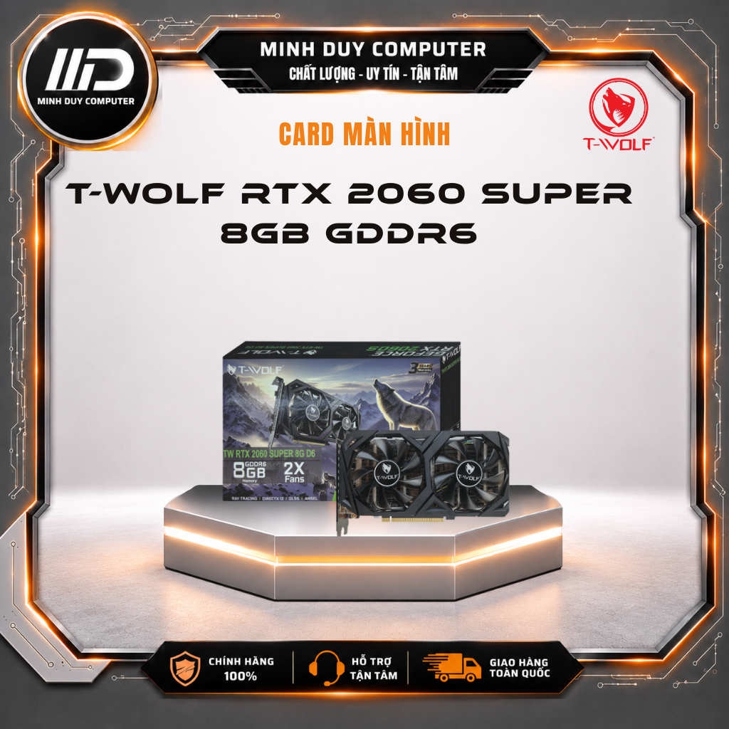 CARD MÀN HÌNH T-WOLF RTX 2060 SUPER 8GB GDDR6 - CHÍNH HÃNG - NEW BẢO HÀNH 36 THÁNG