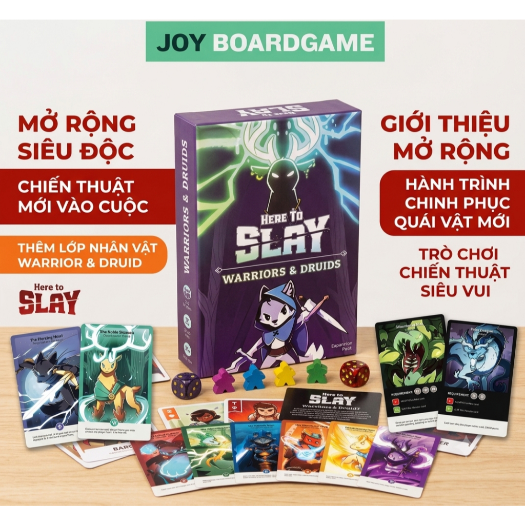 [Bản cao cấp nhất] Board Game Here to Slay và gói mở rộng chất lượng cao LFGAMES BẢN TIẾNG ANH