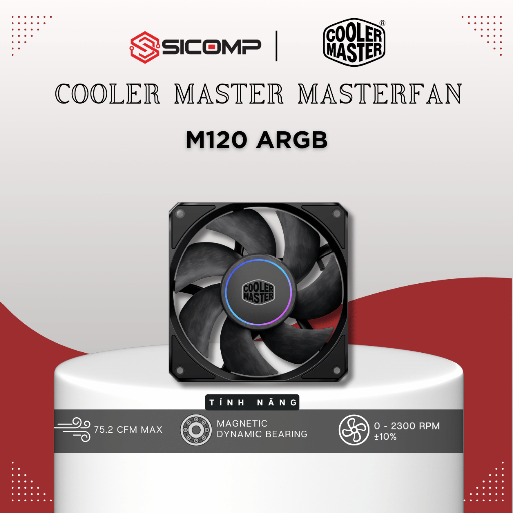 [FULL VAT] FAN COOLER MASTER MASTERFAN M120 ARGB, BH 3 NĂM