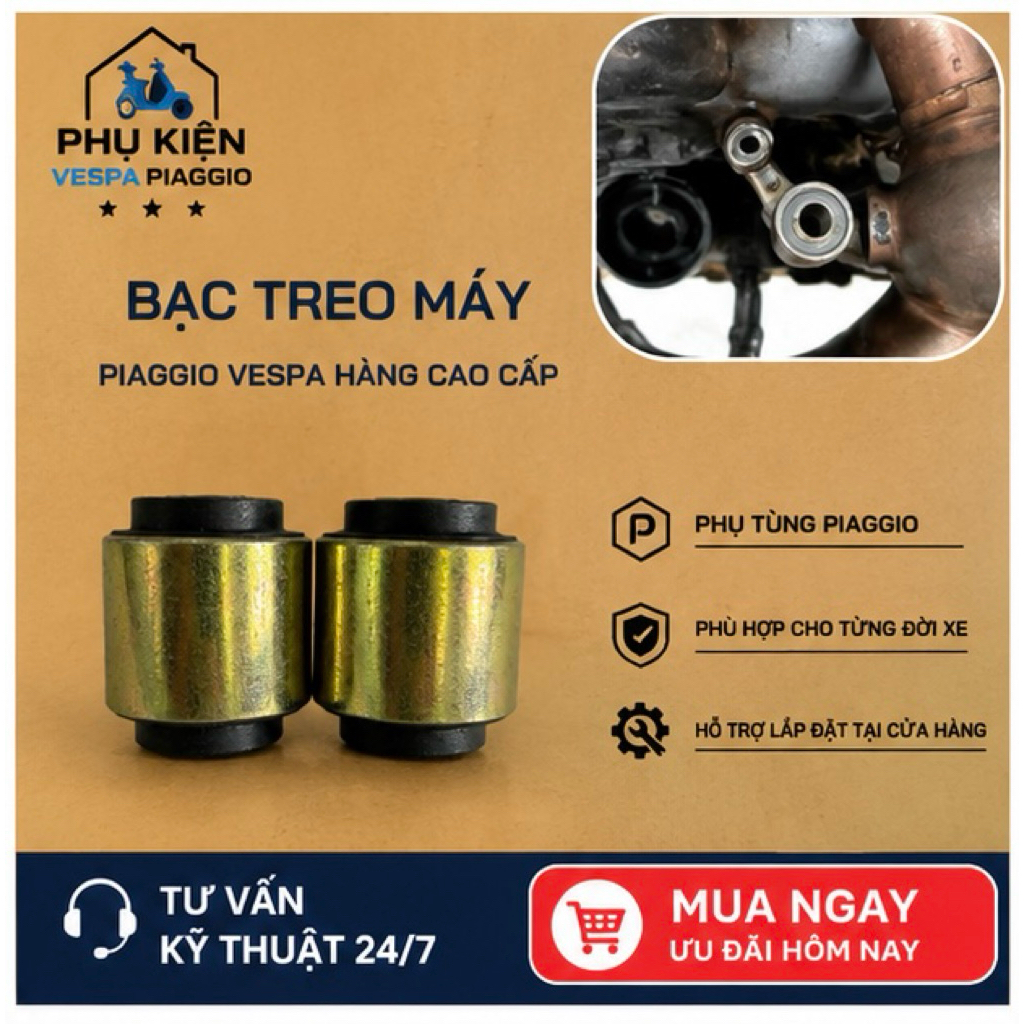 Bạc vách máy cho xe Vespa Piaggio zin