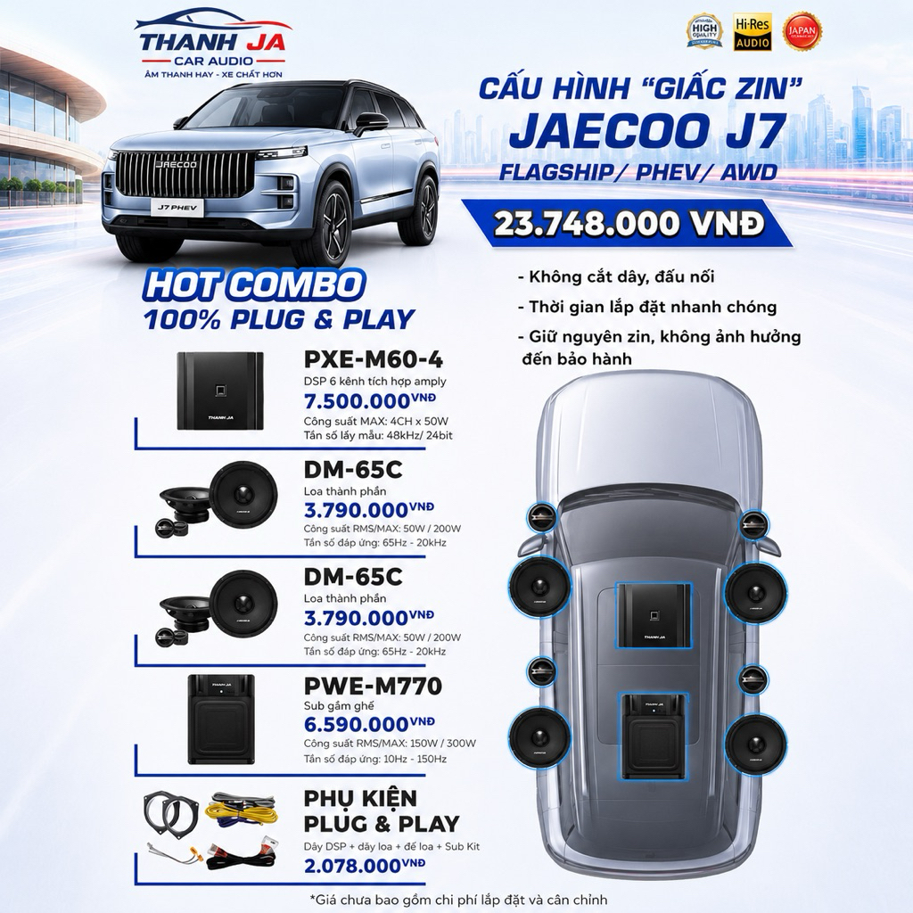 ĐỘ LOA ÂM THANH XE JAECOO J7 , LOA XE JAECOO J7.