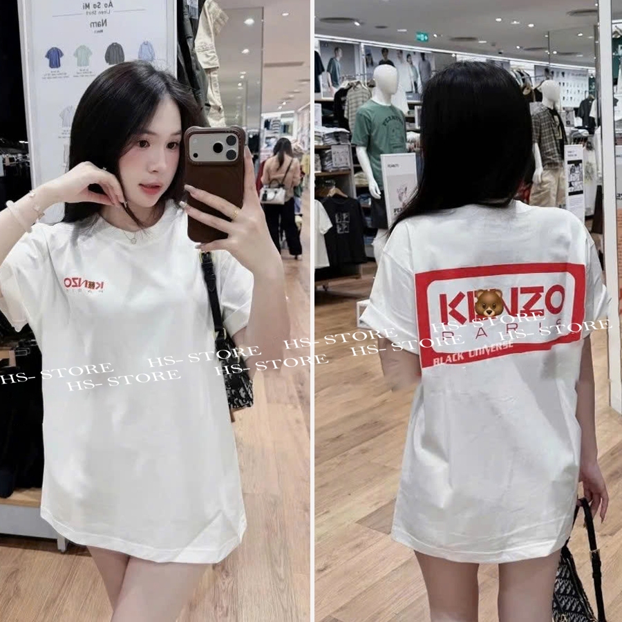 Áo thun Kennzzoo chất liệu cotton unisex nam nữ Hs_store from rộng tay lỡ