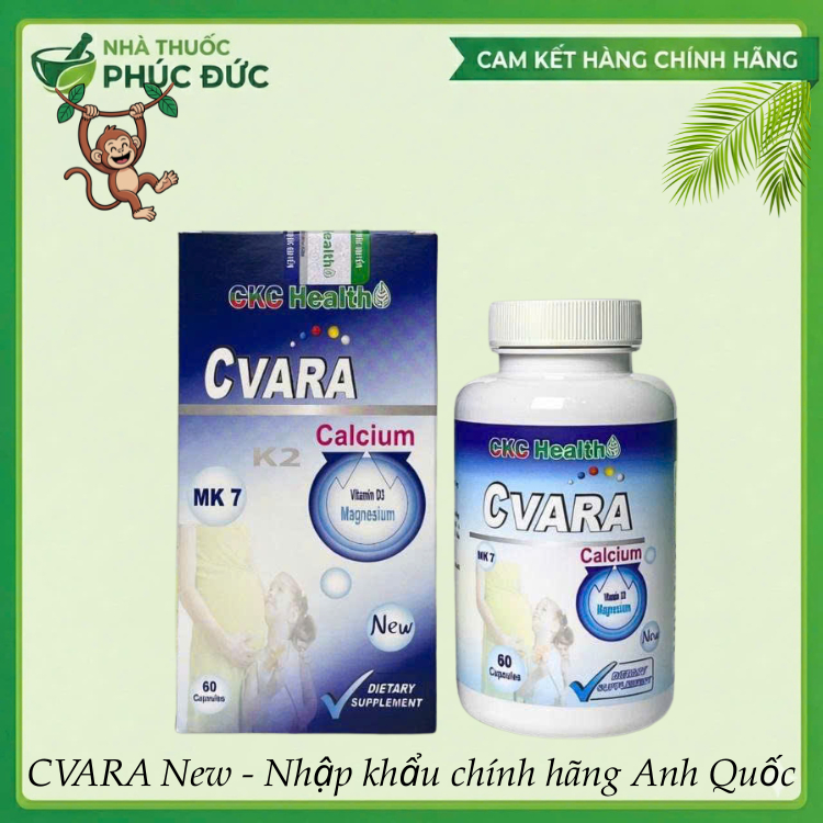 Viên uống Canxi CVARA New 60 viên – Nhập khẩu Anh - Bổ sung canxi, D3, k2, inulin