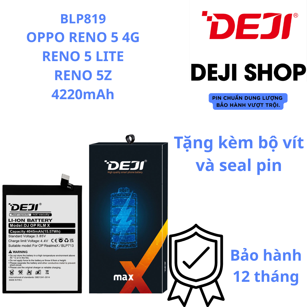 Pin Deji Oppo Reno 5 4G Reno 5 Lite Reno 5Z 4220mAh BLP819
