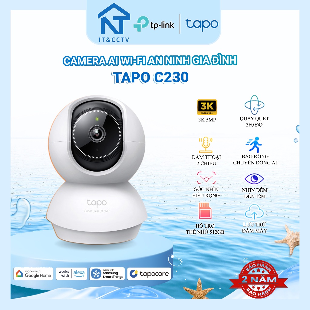 [Chính Hãng] Tapo C230 Camera WiFi AI 5MP 3K Quay Quét 360° – Theo Dõi Người, Cảnh Báo Thông Minh