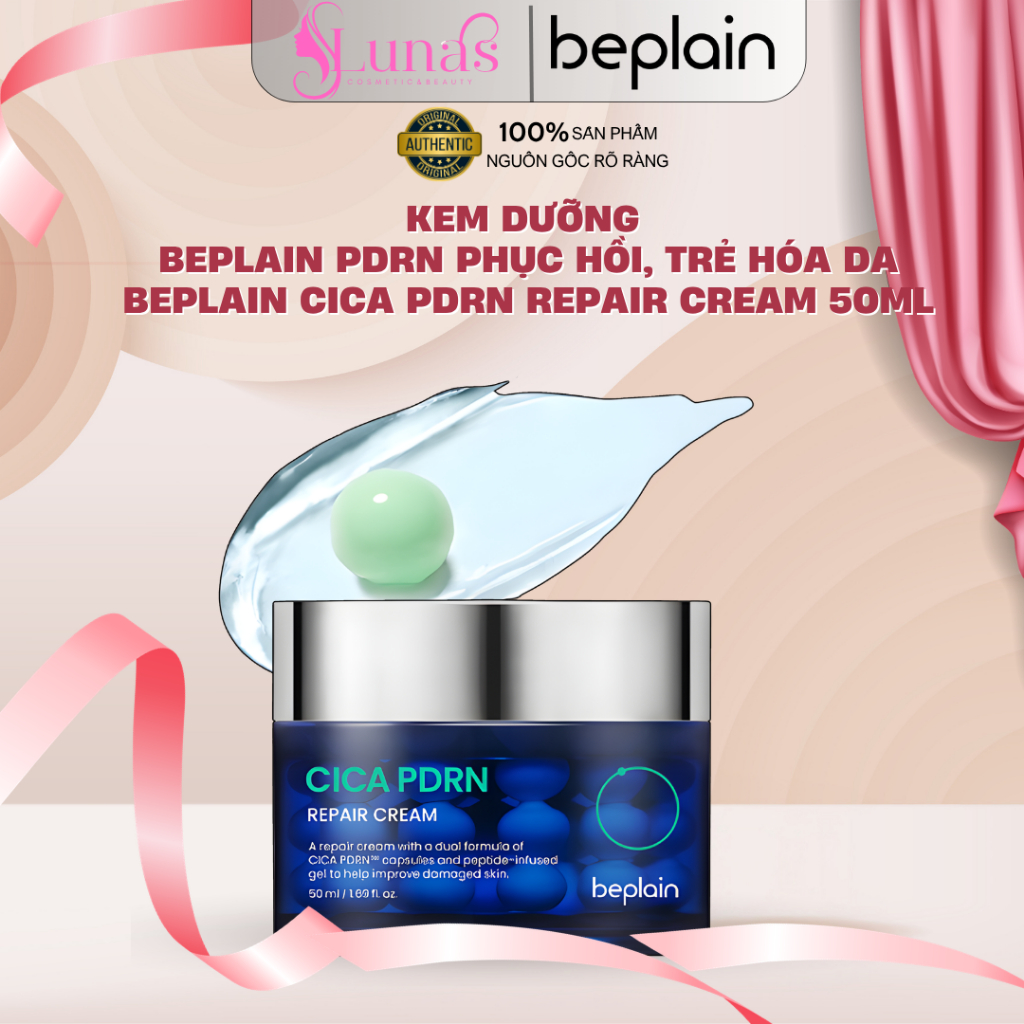 Kem Dưỡng Phục Hồi, Trẻ Hóa Da PDRN Beplain Cica PDRN Repair Cream 50ml