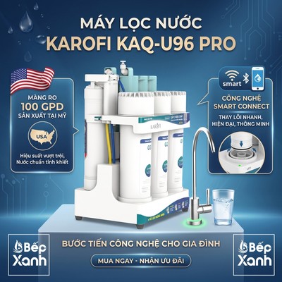 U96 PRO - Model 2026 | Máy Lọc Nước Để Gầm Karofi KAQ-U96 Pro (10 Lõi) - Công Nghệ Smax X3, Kiểm Soát Thông Minh AIOTEC