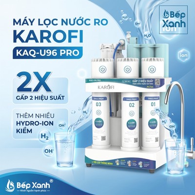 U96 PRO - NEW MODEL | Máy lọc nước RO để gầm Karofi KAQ-U96 PRO - 10 lõi lọc Smax, Điều khiển qua điện thoại Karofi360