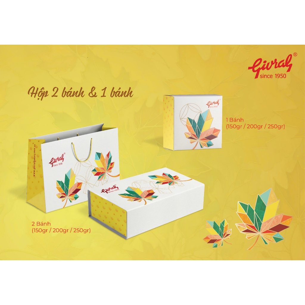 Bánh trung thu Givral combo hộp 2 bánh ( trọng lượng 150gr)