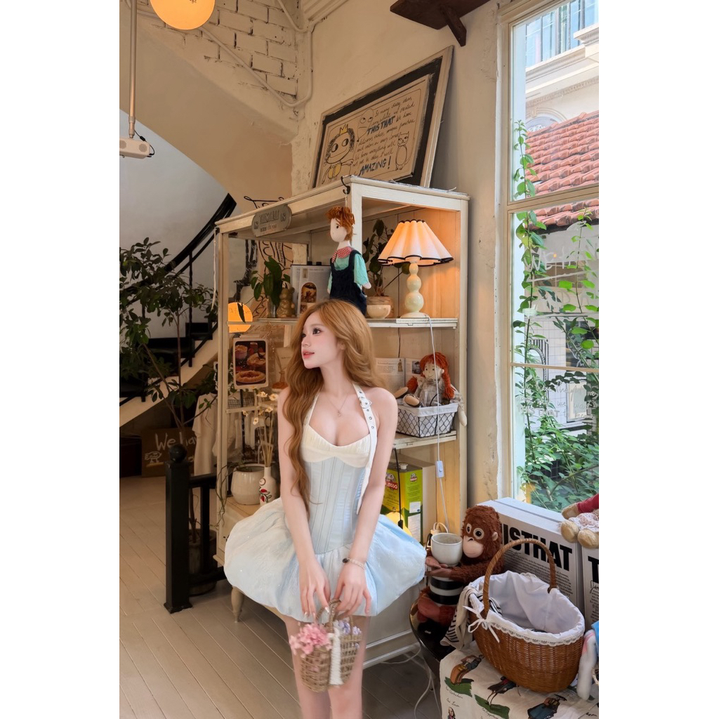 Blue Ballet Bubble Corset Dress - Emini Store
