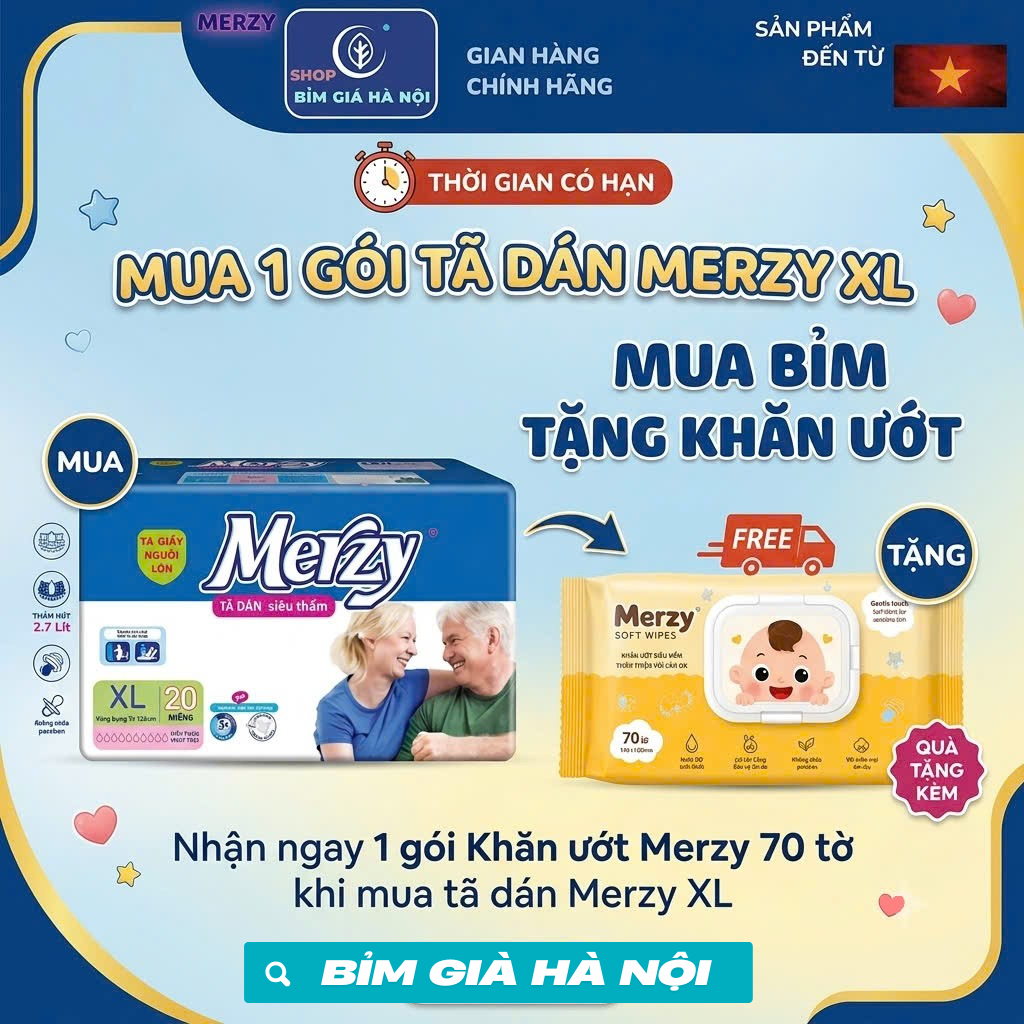 (Sỉ 100m) Dán Merzy ML20 XL20 M20 và M10 ML10 XL10 L20 M20 siêu thấm #merzy #bỉm merzy #tã merzy #ca