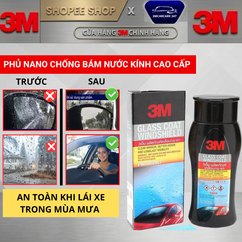 [HỎA TỐC] 𝐍𝐀𝐍𝐎 chống bám nước kính ô tô 𝟑𝐌 𝐆𝐋𝐀𝐒𝐒 𝐂𝐎𝐀𝐓 𝐖𝐈𝐍𝐃𝐒𝐇𝐈𝐄𝐋𝐃 𝟎𝟖𝟖𝟖𝟗𝐋𝐓.