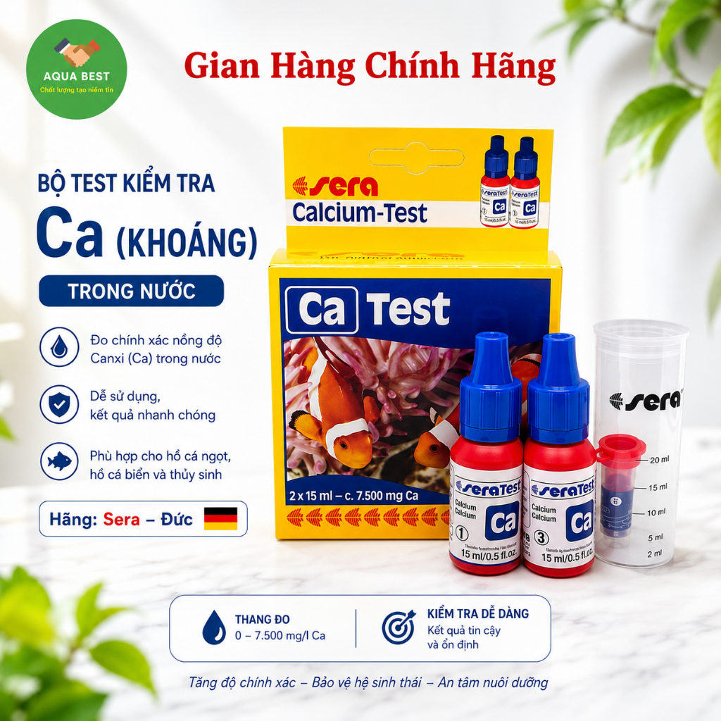 [Chính Hãng] Hộp test Canxi Sera - Bộ test Ca Sera Đức