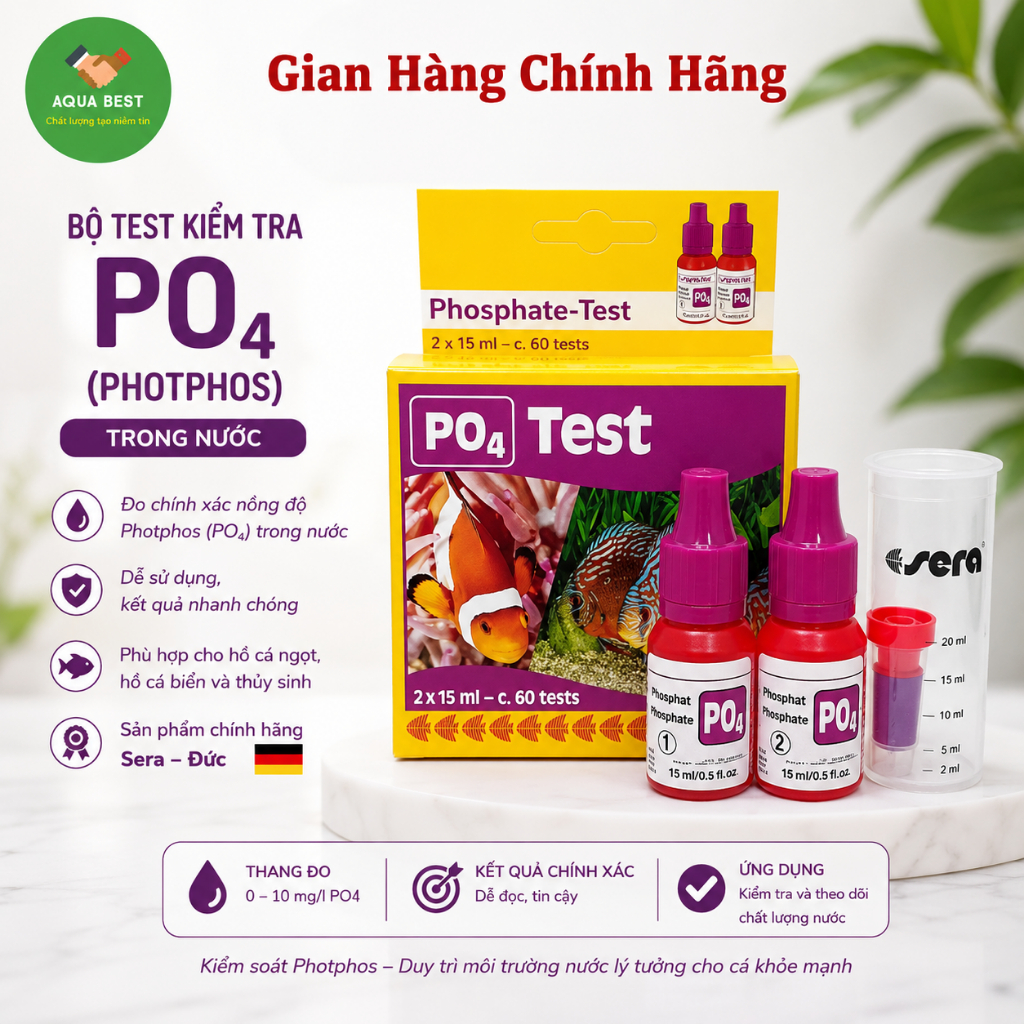 [Chính Hãng] Hộp test PO4 Sera Đức - Test  nước PO4 hãng Sera Đức