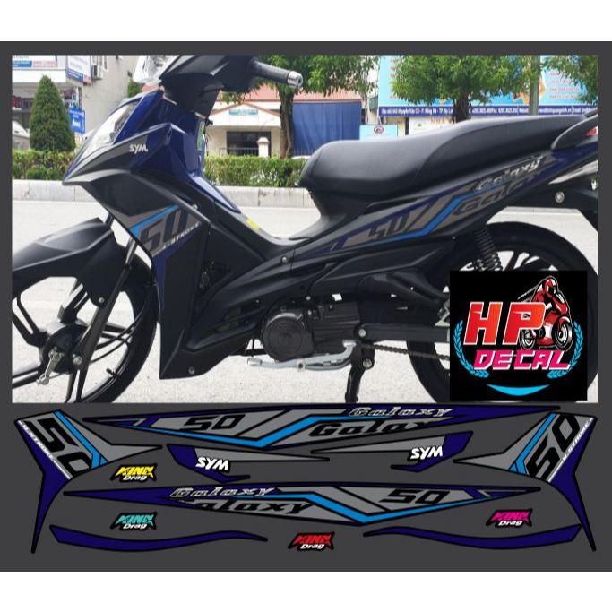 tem galaxy 50 đen xám xanh chì _ decal in rời không phai màu