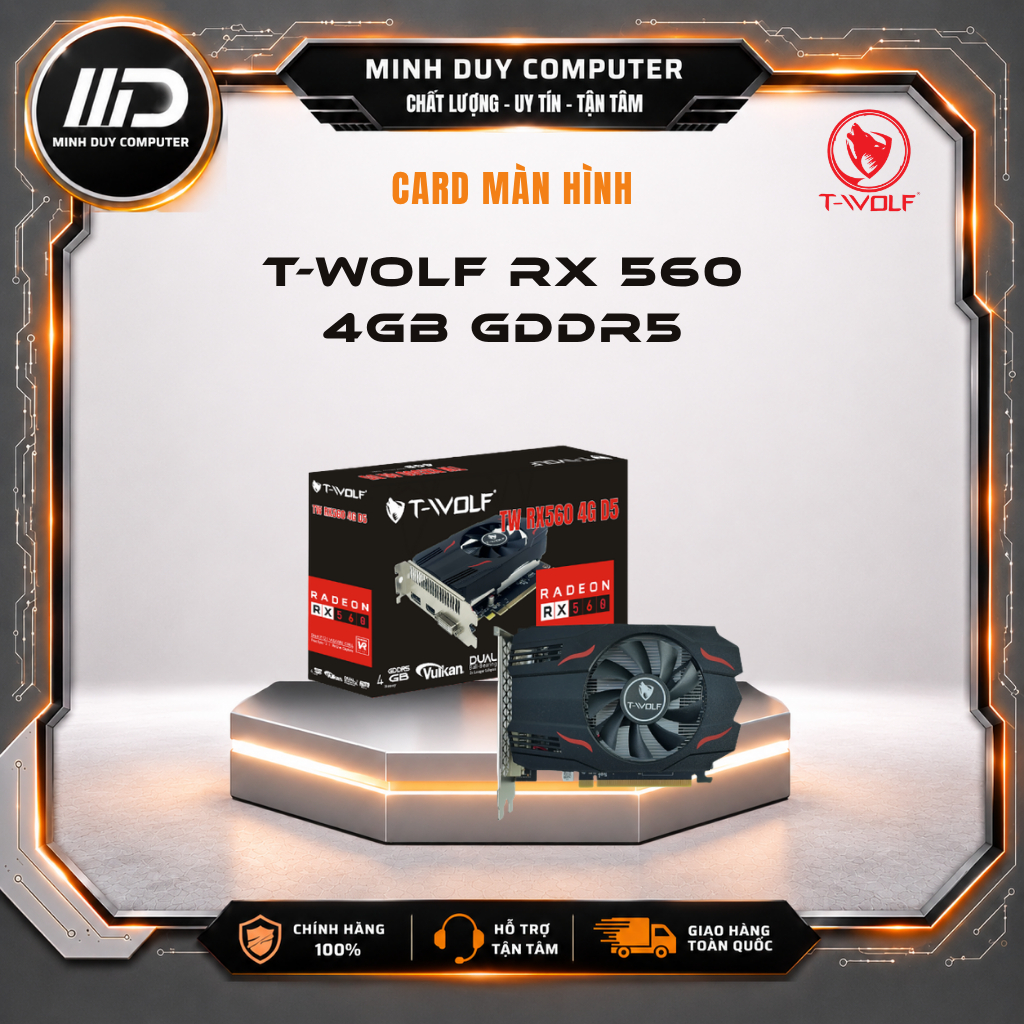 CARD MÀN HÌNH T-WOLF RX 560 4GB GDDR5 - CHÍNH HÃNG - NEW BẢO HÀNH 36 THÁNG