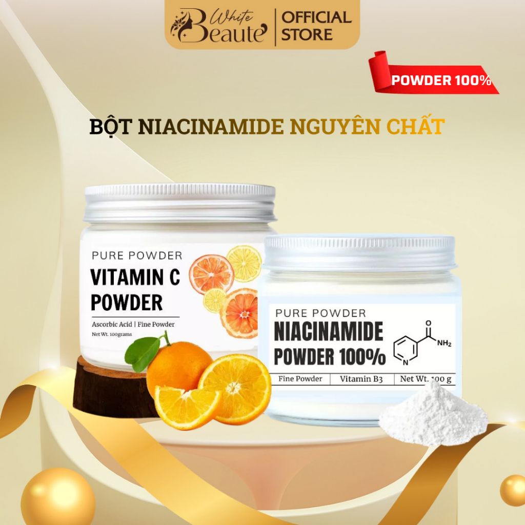 Bột Niacinamide/ Vitamin B3 tinh khiết [ Bột nguyên liệu mỹ phẩm ]