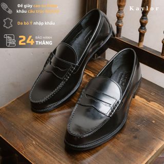 Giày Japan Loafer Kaylor Đế đỏ vang da bò hoàn thiện thủ công phom dáng chuẩn châu Âu bảo hành 2 năm
