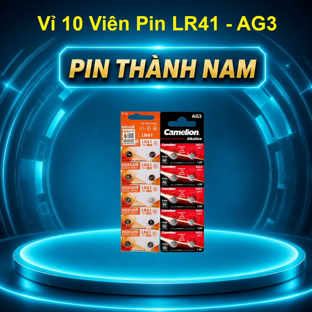 Pin AG3 LR41 Camelion / Maxell Vỉ 10 Viên Dung Lượng Cao