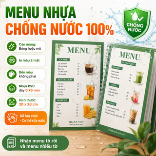 menu nhựa PVC - Chống nước