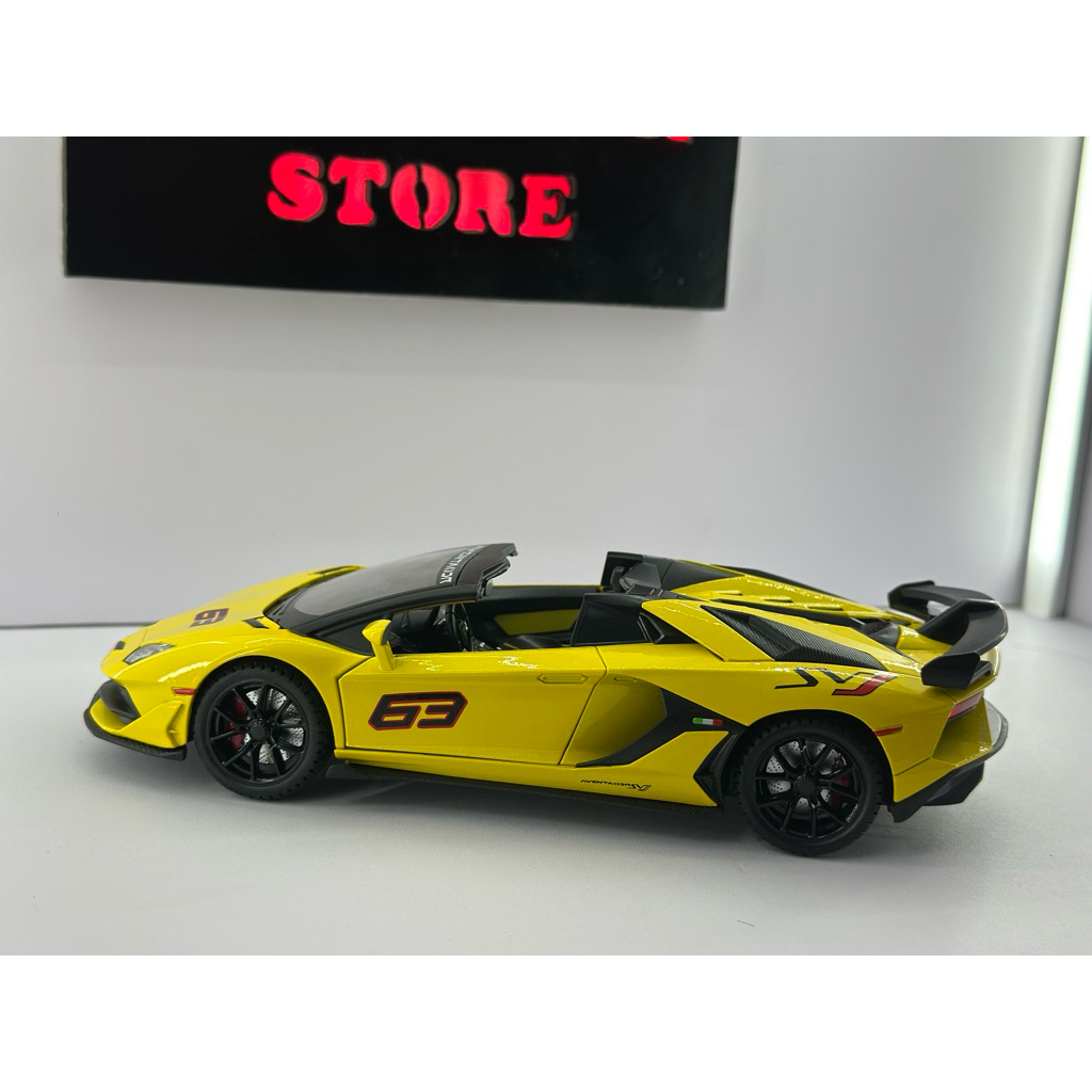 Mô hình siêu xe Lamborghini Aventador SVJ 63 kim loại nguyên khối