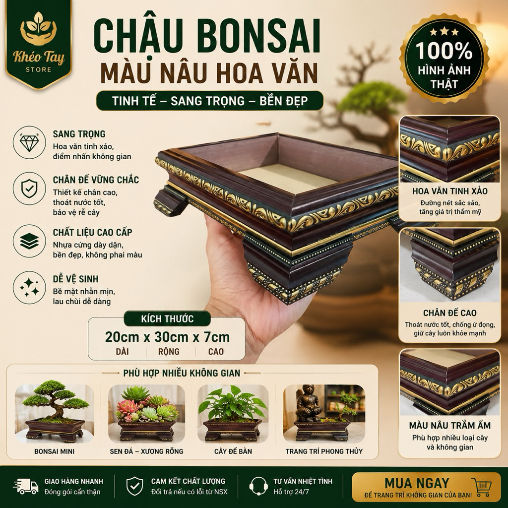 Chậu Bonsai Handmade Cao Cấp - Chuyên Ghép Cây, Tạo Dáng Bonsai Nghệ Thuật
