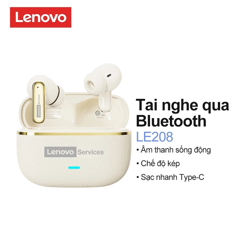 Tai nghe chơi game Lenovo LE208 Tai nghe  Độ trễ thấp trong tai IPX5 Chất lượng âm thanh HIFI chống nước Bluetooth 6.0 | BigBuy360 - bigbuy360.vn