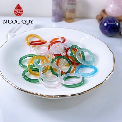 Nhẫn đá mã não bản mảnh 3mm ND106 - Ngọc Quý