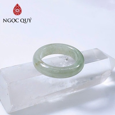 Nhẫn cẩm thạch A Myanmar - Nhẫn ngọc phỉ thúy type A xanh lam dầu điểm phỉ sái kim LM45 - Ngọc Quý