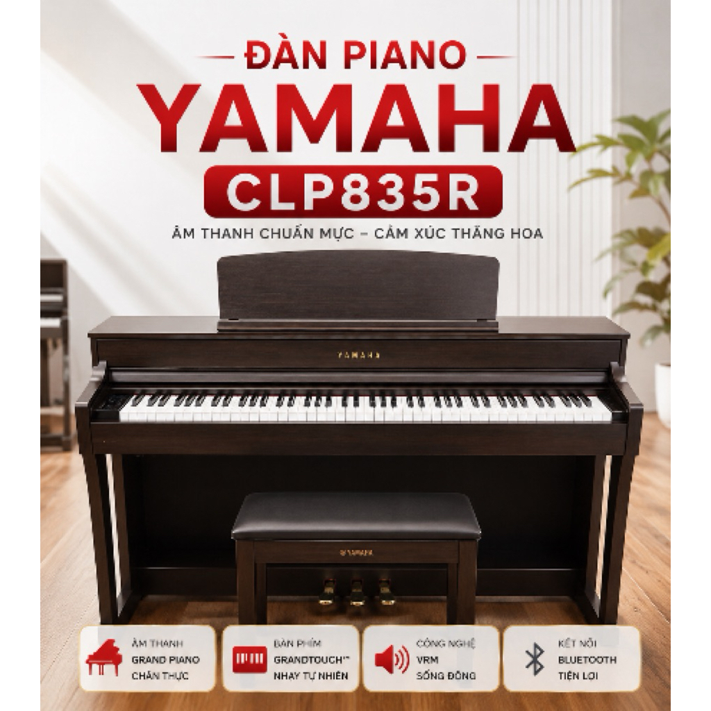 Piano Yamaha CLP-835 - Siêu phẩm piano điện cao cấp Yamaha - Mới đập hộp chính hãng - Bảo hành 3 năm