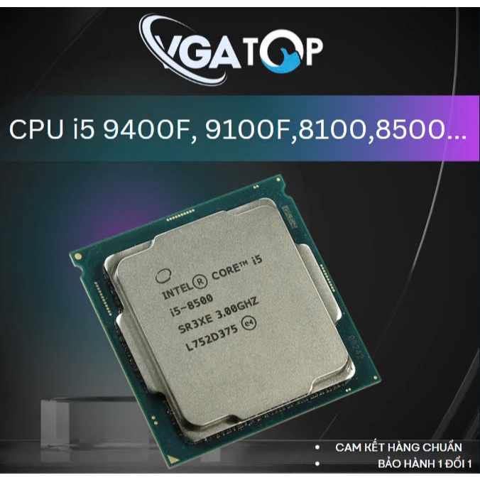 CPU I3 8100 9100 9100F LẮP MAIN H310 B360 B365 V.V