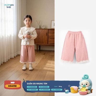 Quần dài cho bé Mompa 1-5 tuổi vải Cotton nhung tăm cạp chun co giãn mềm mại MP 0569