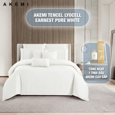 Bộ Ga kèm Vỏ chăn Akemi Tencel Earnest  Lyocell cao cấp, gồm 6 món (King/ Queen)