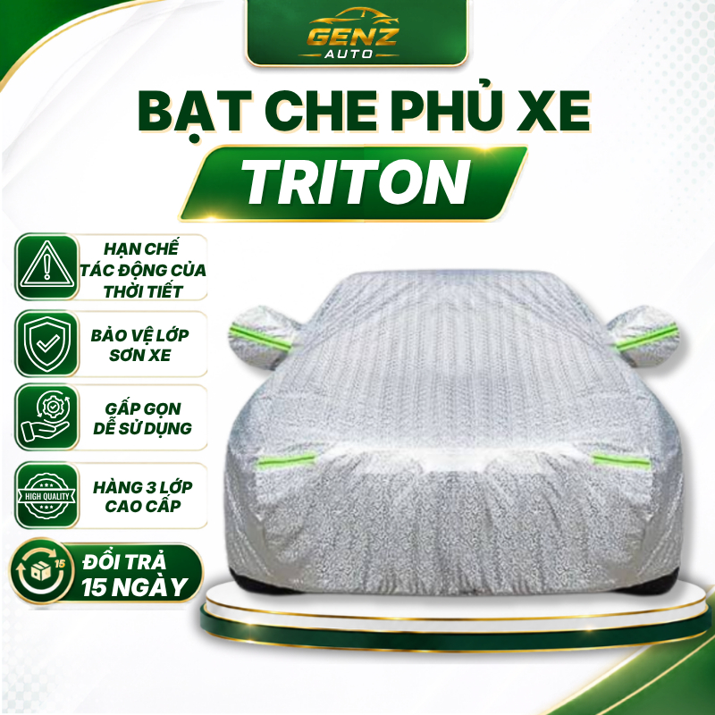 Bạt Phủ Xe Mitsubishi Triton 3 Lớp Tráng Nhôm Cao Cấp - Chống Nắng, Chống Mưa, Chống Bụi, Bảo Vệ Sơn