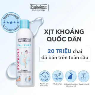 Xịt khoáng dưỡng ẩm, làm dịu và bảo vệ da Evoluderm Atomiseur Eau Pure 400ml