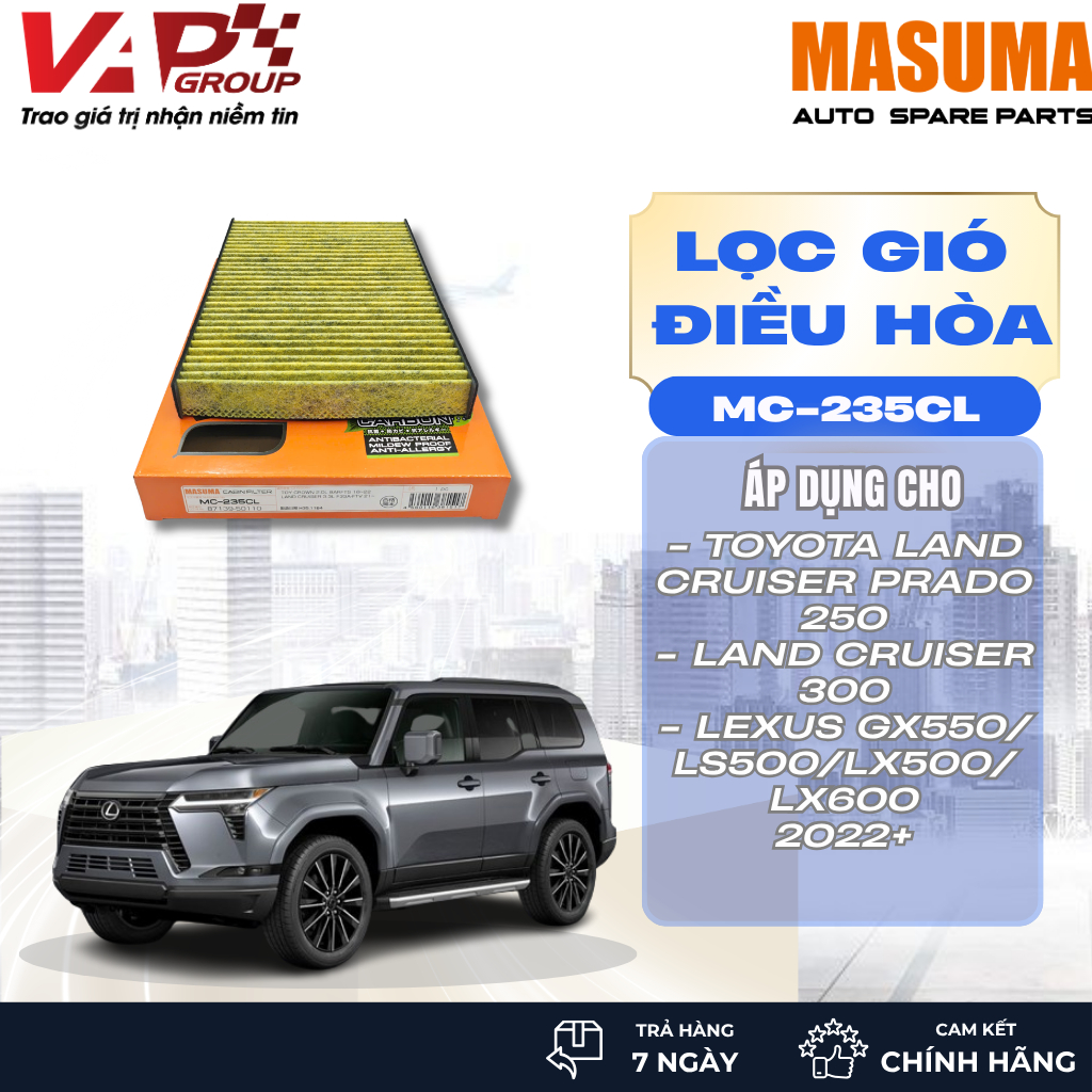 Lọc gió điều hòa Toyota Land Cruiser Prado 250, Land Cruiser 300, Lexus GX550, LS500, LX500, LX600