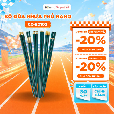 Bộ Đũa Nhựa Phủ Nano Bear 6 Đôi Chống Khuẩn Chống Mốc Chất Liệu An Toàn Dùng Gia Đình CX-E0102