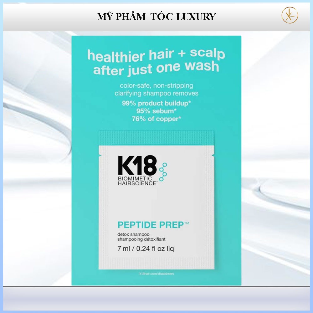 Dầu gội làm sạch sâu detox tóc K18 Biomimetic Hairscience Detox 7ml