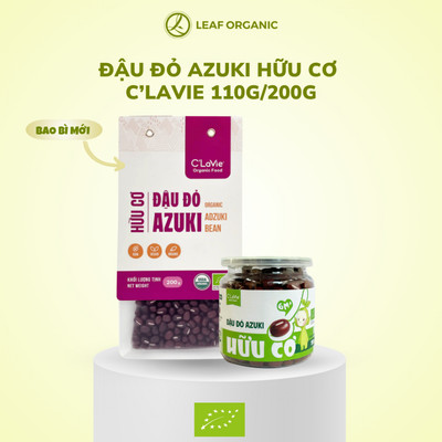[Mẫu mới] Đậu đỏ Azuki hữu cơ C'Lavie 110g/200g - Dùng nấu chè, làm sữa hạt, nấu cháo