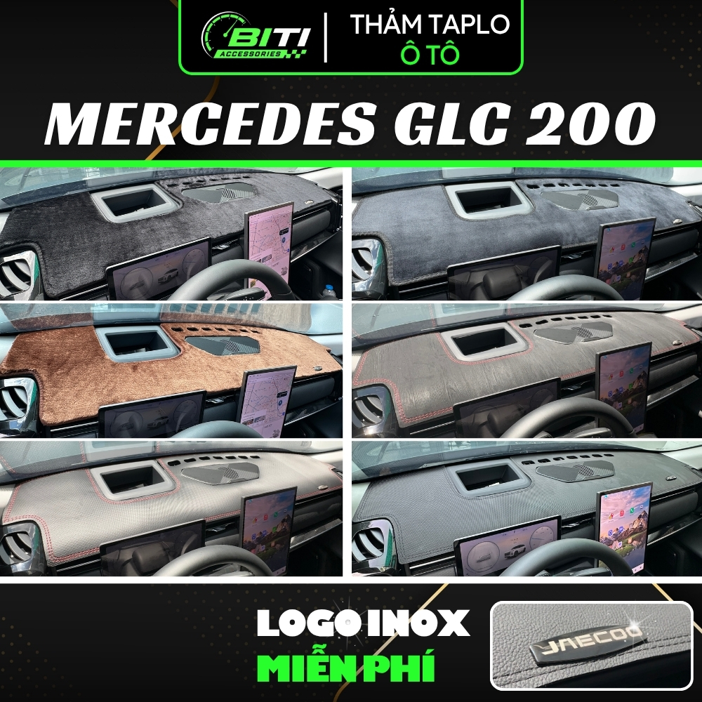 Thảm Taplo Ô Tô Phù Hợp Cho MERCEDES GLC 200, Thảm Phủ Taplo 12 Chất Liệu Chống Nắng, Chống Chói, Dà