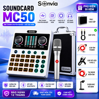 Thiết Bị Thu Âm Sound Card SONVIA MC50 Có Auto Tune – Bộ Thu Âm, Livestream & Karaoke Chuyên Nghiệp