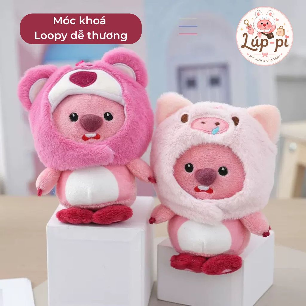 Móc Khóa Loopy Nhiều Mẫu Dễ Thương | Móc Khóa Gấu Hồng Loopy, Charm Treo Cặp, Treo Túi