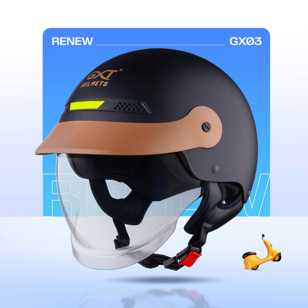 GXT HELMET MŨ BẢO HIỂM NỬA ĐẦU 1/2 KÍNH ÂM CHÍNH HÃNG GXT GX03(PHÙ HỢP CHO CẢ NAM NỮ KÍNH DÀI)