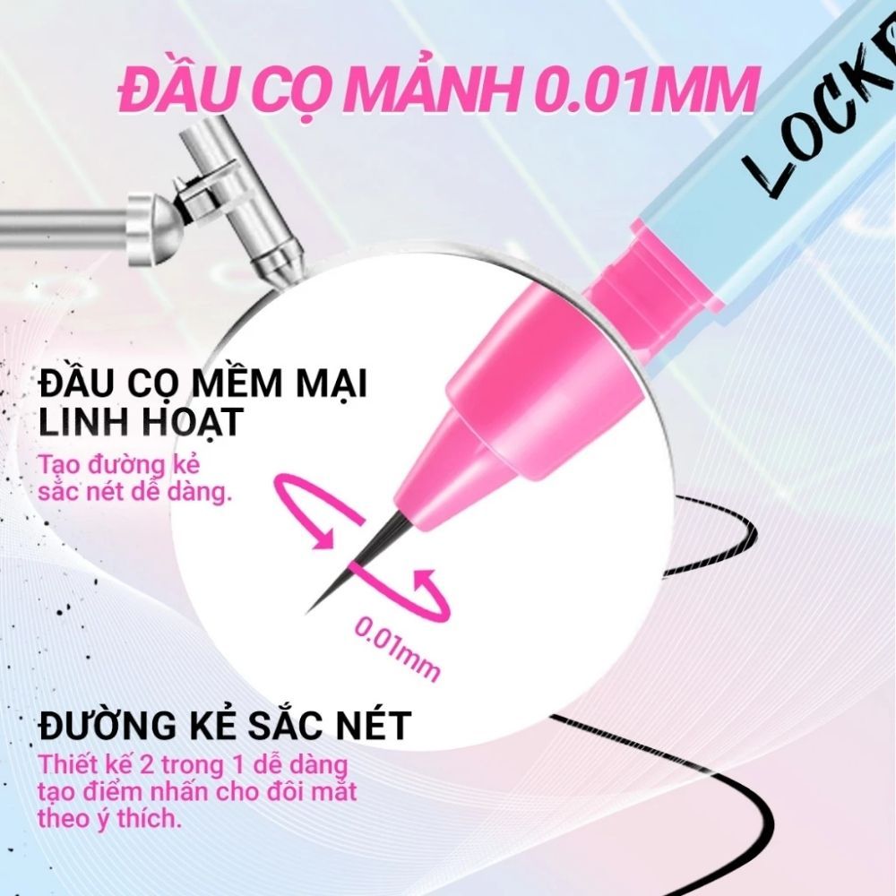 Ảnh 5 của Bút kẻ mắt DAZZLE ME Lock & Wing! Hyper Slim Eyeliner mảnh, đầu cọ mềm chống nước 0.55ml