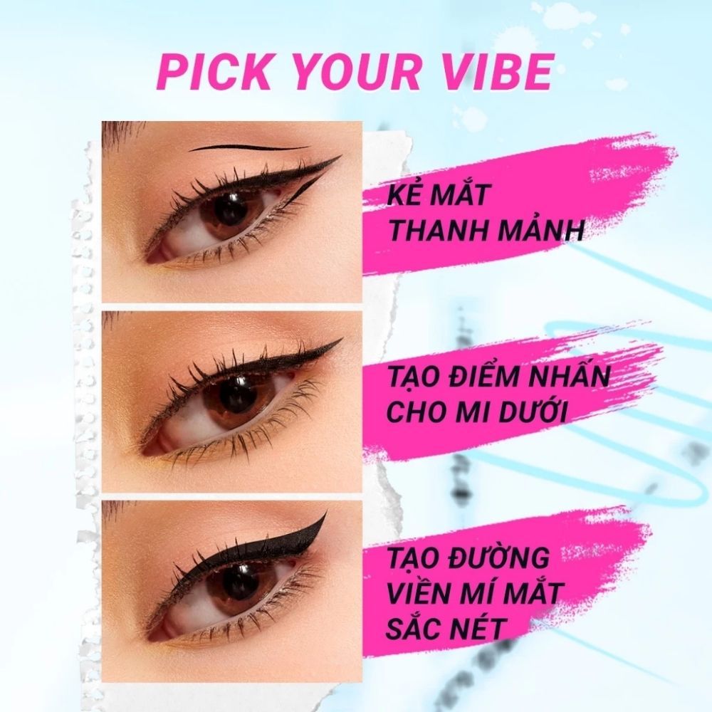 Ảnh 8 của Bút kẻ mắt DAZZLE ME Lock & Wing! Hyper Slim Eyeliner mảnh, đầu cọ mềm chống nước 0.55ml
