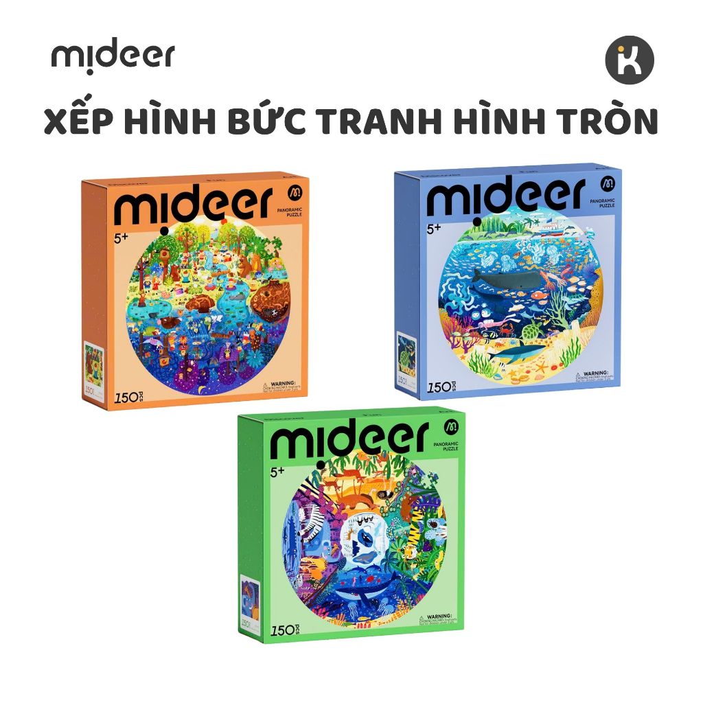 Ghép Hình Cho Bé 150 Mảnh Mideer Round Puzzle Đồ Chơi Trí Tuệ Puzzle Hình Tròn 5 Tuổi+