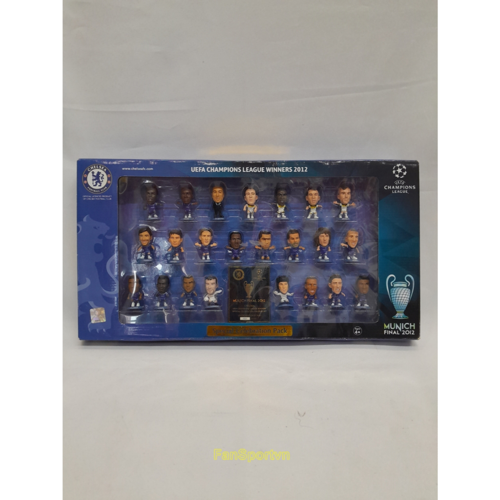 Bộ mô hình tượng cầu thủ bóng đá Chelsea Champion League Final 2012 2011 Soccerstarz giới hạn 5000 T